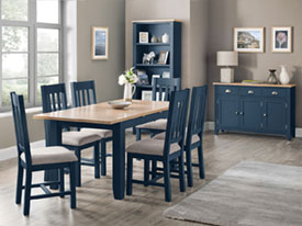 Julian Bowen Richmond Living and Dining Collection in Midnight Blue