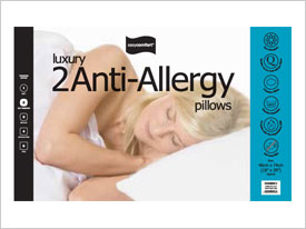 Easycomfort Twin Pack Anti Allergy Pillow 65% Poly 35% Cotton