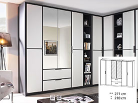 Rauch Essensa 6 Door 2 Drawer 2 Mirror Wardrobe (H 210cm) 57K2