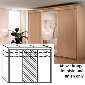 Rauch Imperial (Height 235cm) 3 gliding two plain doors and one mirror door wardrobe (art1i31)