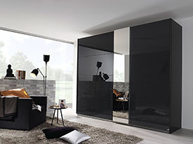 Rauch Miramar Type1 - 2 Gliding Glass Door Wardrobe with Vertical Mirror ART5DSD