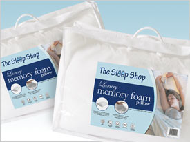 Pair of Sleepshop Memory Foam Pillows
